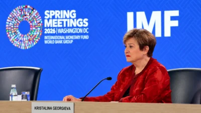 IMF Managing Director Kristalina Georgieva at the IMF and World Bank Spring Meetings in Washington in 2026
