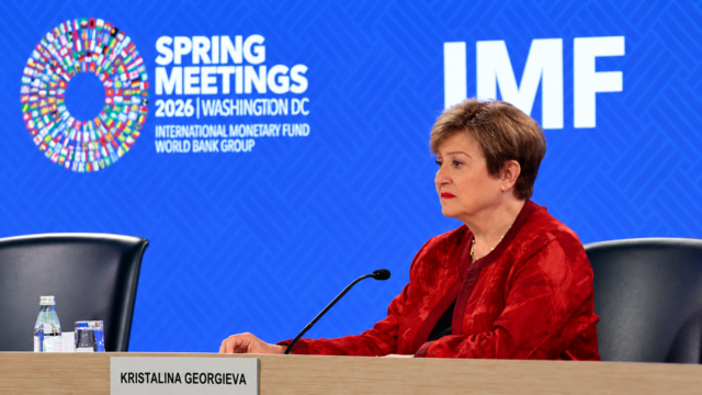 IMF Managing Director Kristalina Georgieva at the IMF and World Bank Spring Meetings in Washington in 2026