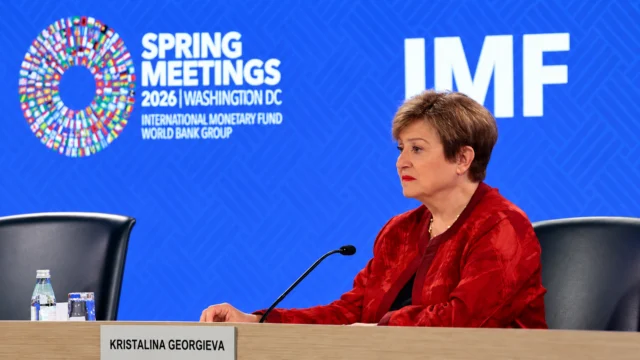 IMF Managing Director Kristalina Georgieva at the IMF and World Bank Spring Meetings in Washington in 2026