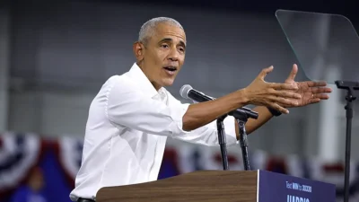 Barack Obama speaks at a campaign rally in Tucson, Arizona.