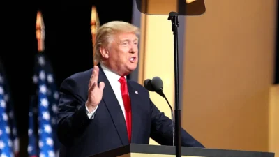 Donald Trump speaks at the Republican National Convention in July 2016.