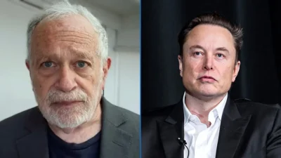 Robert Reich, left, and Elon Musk, right, in a side-by-side photo